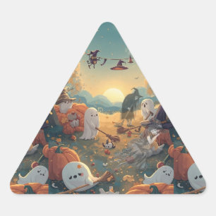 Morning After Halloween - A Ghostly Clean-Up Tale Triangle Sticker