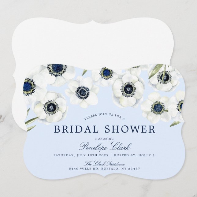 Morning Anemone | Floral Wedding Invitation (Front/Back)