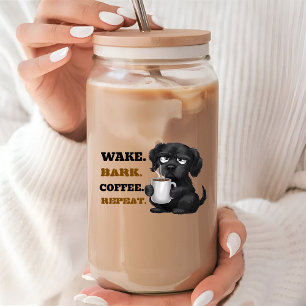 Morning are Ruff Without Coffee Pet Dog & Coffee  Can Glass