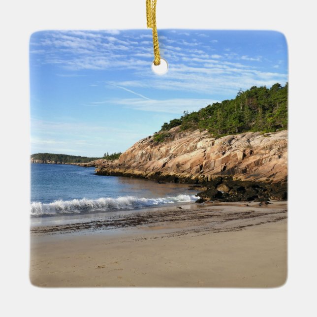 Morning at Sand Beach Ceramic Ornament (Front)