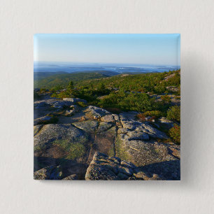 Morning atop Cadillac Mountain at Acadia 15 Cm Square Badge