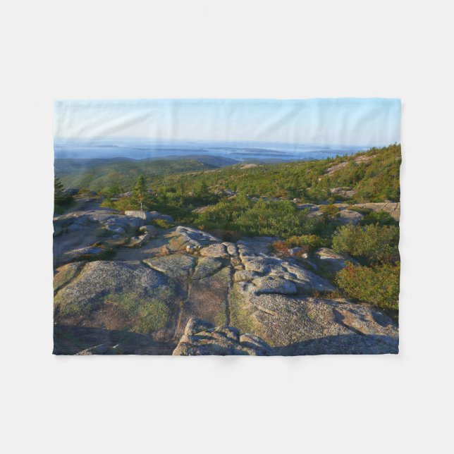 Morning atop Cadillac Mountain at Acadia Fleece Blanket (Front (Horizontal))