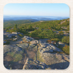 Morning atop Cadillac Mountain at Acadia Square Paper Coaster
