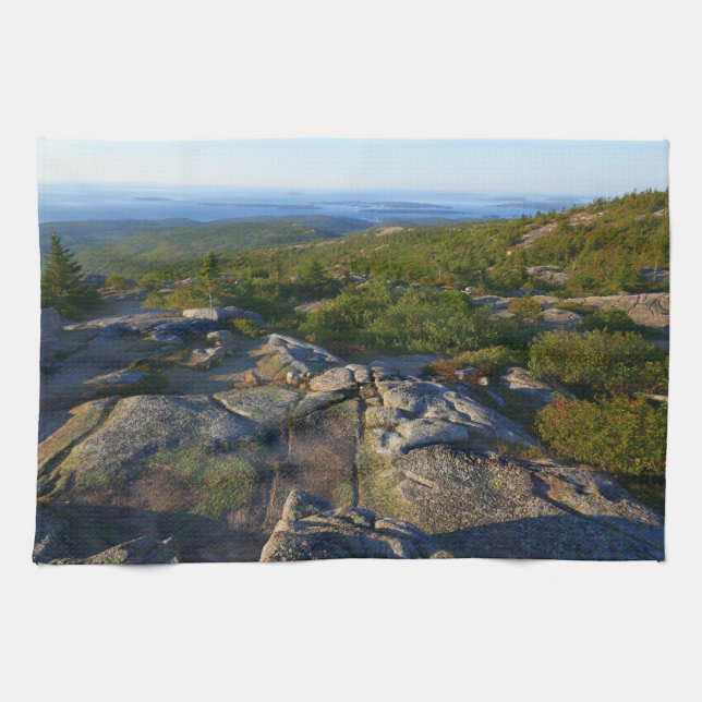 Morning atop Cadillac Mountain at Acadia Tea Towel (Horizontal)
