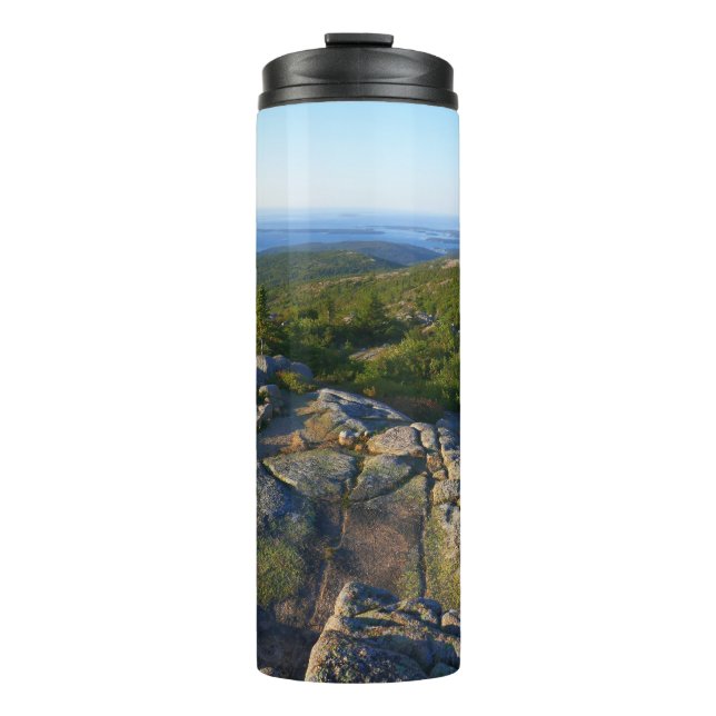 Morning atop Cadillac Mountain at Acadia Thermal Tumbler (Front)