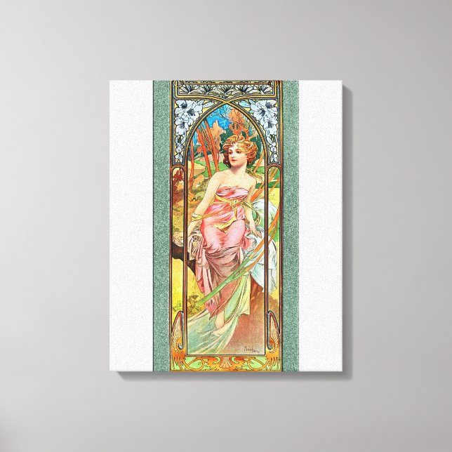 Morning Awakening by Alphonse Mucha Canvas Print (Front)