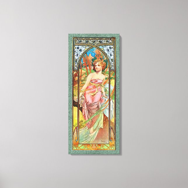 Morning Awakening by Alphonse Mucha Canvas Print (Front)