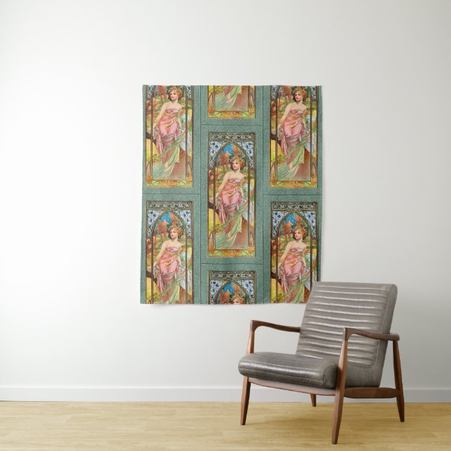 Morning Awakening by Alphonse Mucha Tapestry (In Situ)