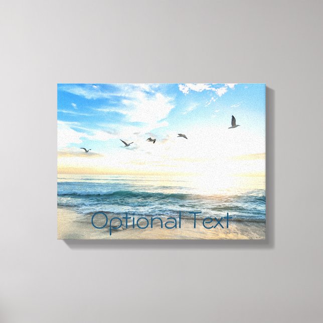 Morning Beach Seagulls Canvas Print (Front)
