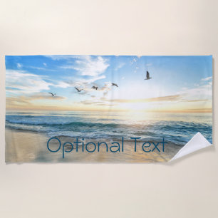 Morning Beach Seagulls Towel