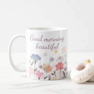Morning Beautiful Watercolor Art Flowers Coffee Mug