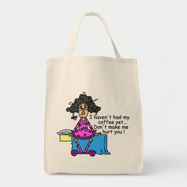 Morning Before Coffee Humour Tote Bag (Front)