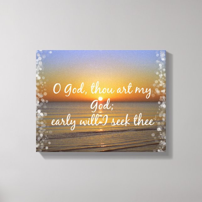 Morning Bible Verse Seek God Canvas Print (Front)