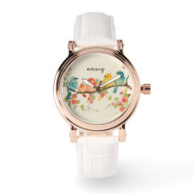 Morning Bird Rose Gold Vintage White Strap