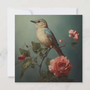 Morning Blue Bird Flat Card
