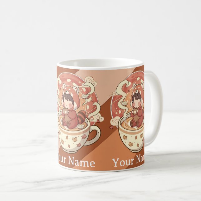 Morning Brew Kawaii Red Panda Mug (Front Right)