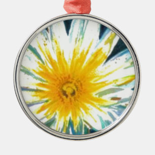 Morning Bright White Yellow Flower on Midnight Metal Tree Decoration