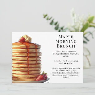 Morning Brunch Pancakes & Maple Syrup Cosy Fall Invitation
