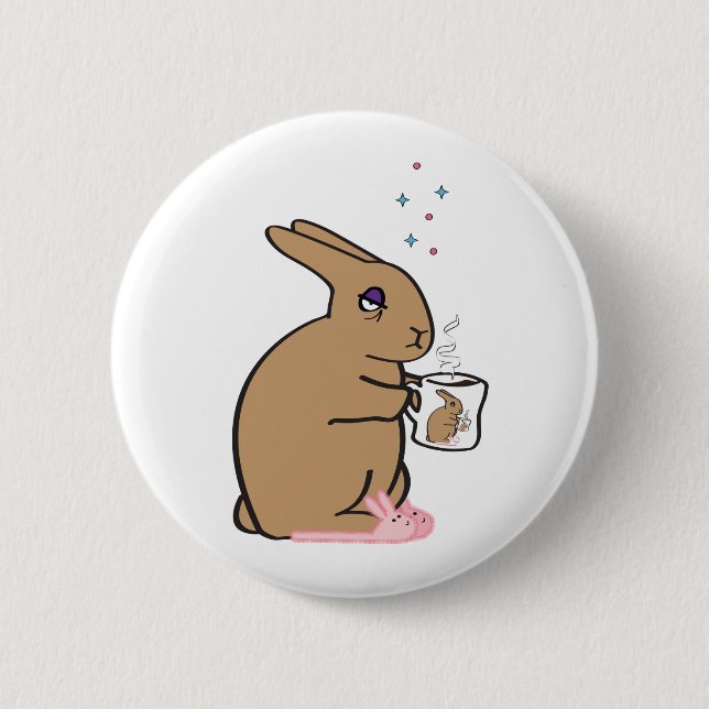 MORNING BUNNY 6 CM ROUND BADGE (Front)