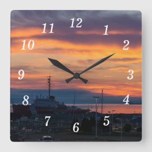 Morning Burst Over Mackinaw Wall Clock