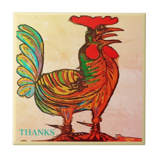 Morning Call, Rooster, Tile (Front)