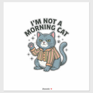 Morning Cat Vintage Engraving Funny Cat T-Shirt De