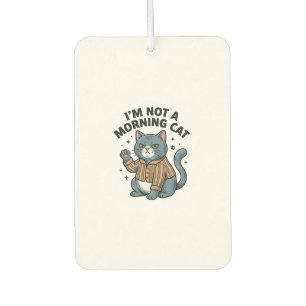 Morning Cat Vintage Engraving Funny Cat T-Shirt De Car Air Freshener