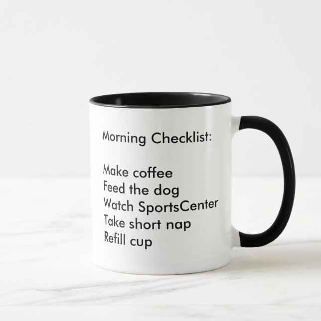 Morning Checklist Coffee Mug (Right)