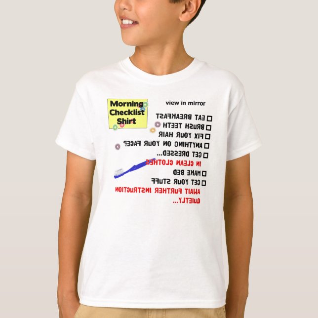 Morning Checklist (youth T) T-Shirt (Front)