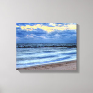 Morning Clouds at Beach Canvas Print