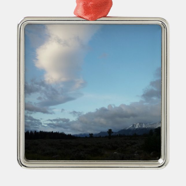 Morning Clouds at Grand Teton National Park Metal Tree Decoration (Front)