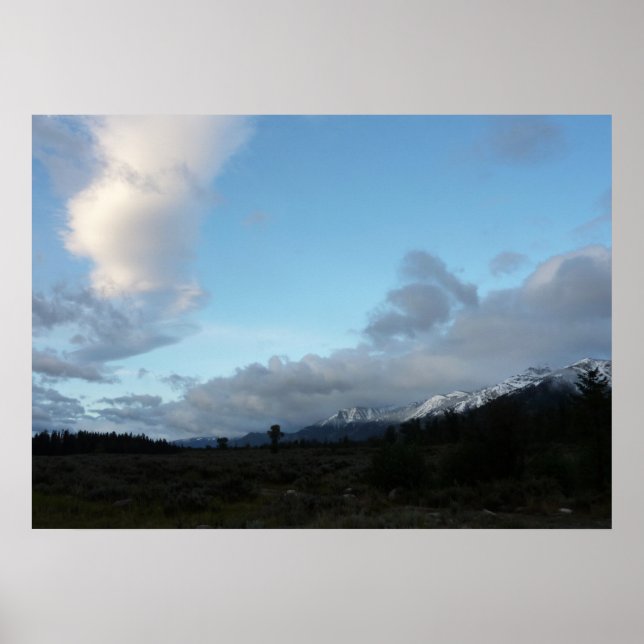 Morning Clouds at Grand Teton National Park Poster (Front)