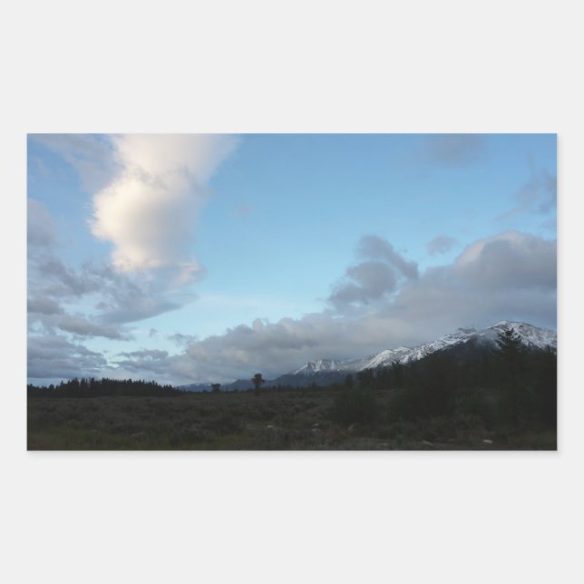 Morning Clouds at Grand Teton National Park Rectangular Sticker (Front)