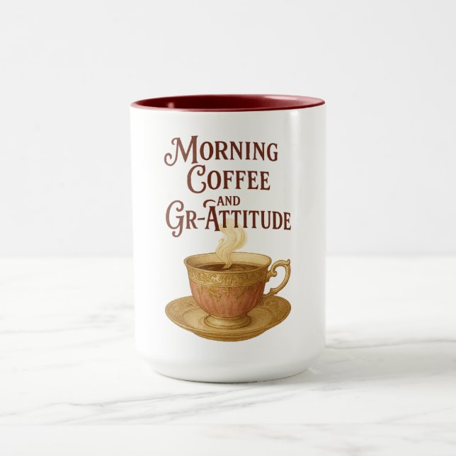 Morning Coffee and Gr-Attitude Mug (Center)