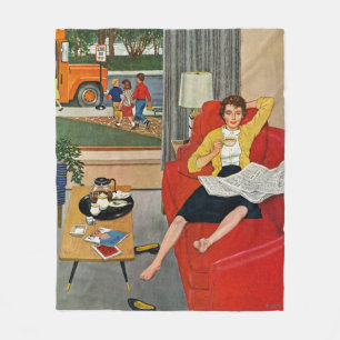 Morning Coffee Break Fleece Blanket