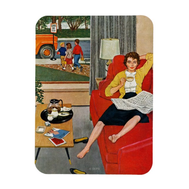 Morning Coffee Break Magnet (Vertical)