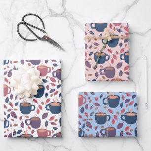 Morning Coffee Cute Colorful Pastel Gift Set Wrapping Paper Sheet