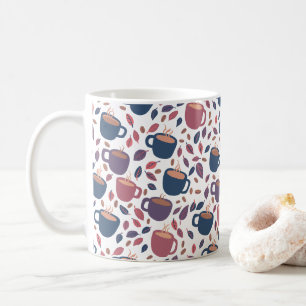 Morning Coffee Cute Colourful Cups Pattern Purple