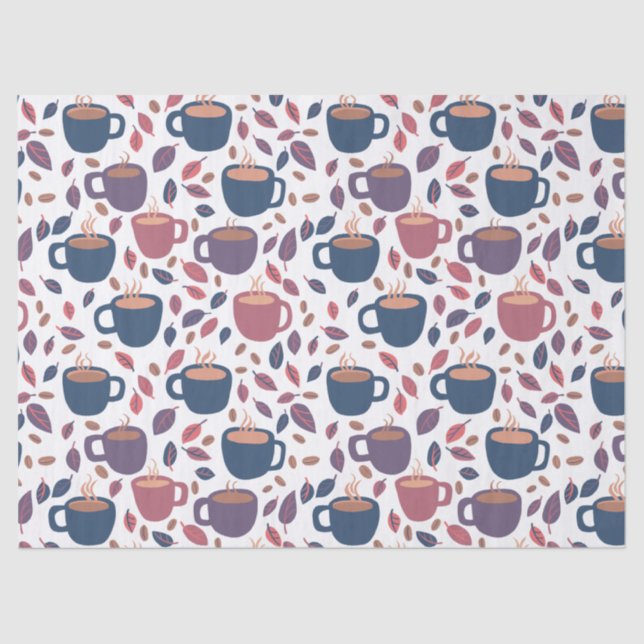 Morning Coffee Cute Pattern Pastel Colourful Gift Tissue Paper (Front)