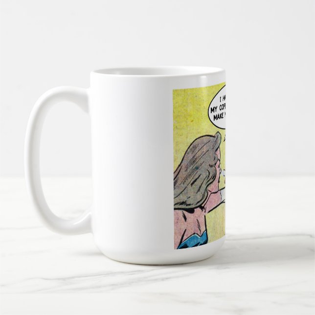 Morning Coffee Drinkers Funny Comic Strip Mug (Left)