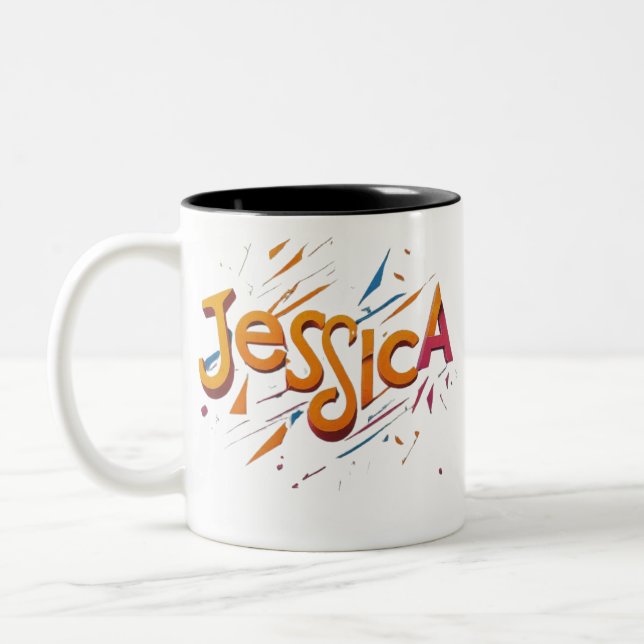 morning coffee for Working Lady Two-Tone Coffee Mug (Left)