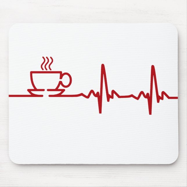 Morning Coffee Heartbeat EKG Mouse Mat (Front)