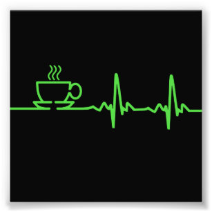 Morning Coffee Heartbeat EKG Photo Print