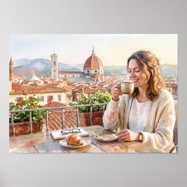 Morning Coffee in Florence Poster (Front)