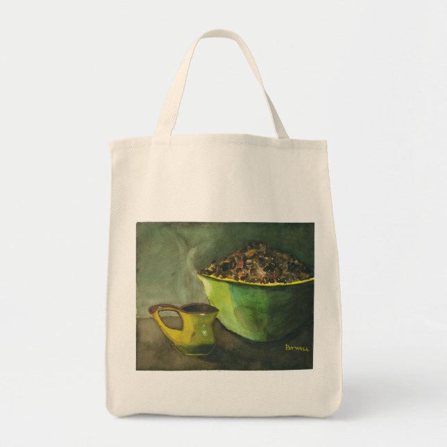 Morning Coffee Organic Grocery Bag (Front)