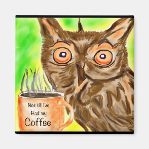 Morning Coffee owl Magnet