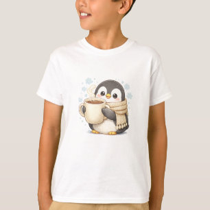 Morning Coffee Penguin T-Shirt