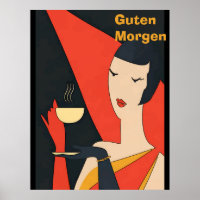 Morning Coffee Vintage Lady Posters