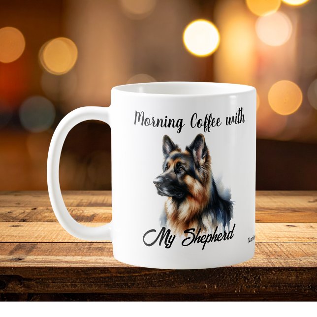 Morning Coffee With My Shepherd Modern Mug (Creator Uploaded)