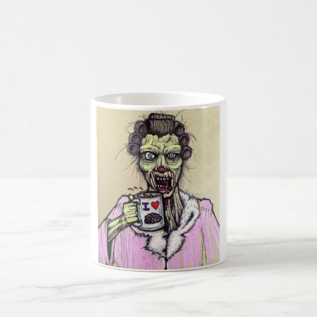 morning coffee zombie coffee mug (Center)